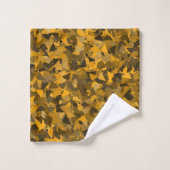 Motif Triangle Orange Marron (Gant de toilette)