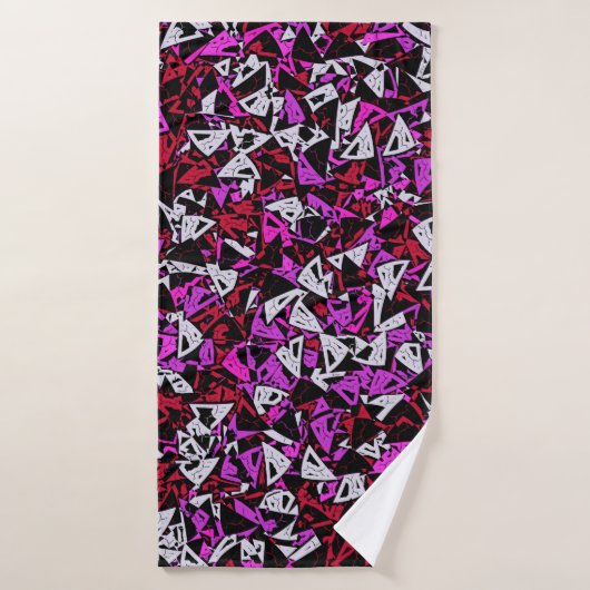 Motif Triangle Rouge Violet (Serviette de bain)