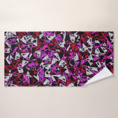 Motif Triangle Rouge Violet (Serviette de bain)