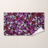 Motif Triangle Rouge Violet (Serviette à main)