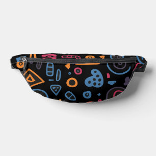 Motif tribal abstrait néon géométrique noir