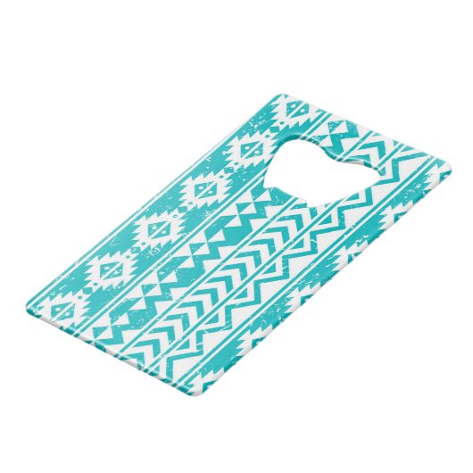 Motif tribal aztèque grunge turquoise (Devant Angle)