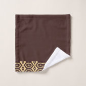 Motif tribal courbe marron (Gant de toilette)