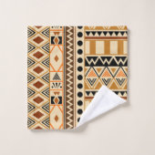 Motif tribal ethnique primitif aux couleurs de la  (Gant de toilette)