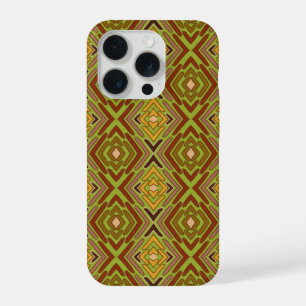 Motif tribal ethnique rouge vert or