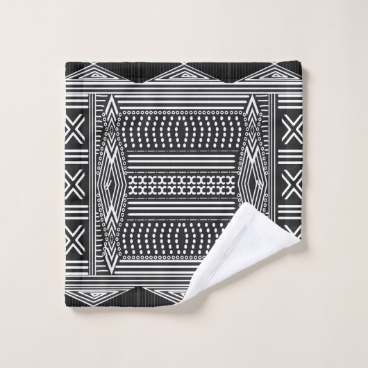 Motif tribal géométrique d'impression africaine (Gant de toilette)