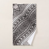 Motif tribal géométrique moderne noir et blanc (Serviette à main)