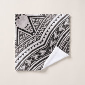 Motif tribal géométrique moderne noir et blanc (Gant de toilette)