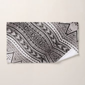 Motif tribal géométrique moderne noir et blanc (Serviette à main)