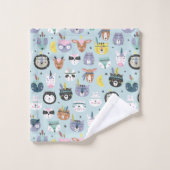 Motif tribal mignon de visage (Gant de toilette)