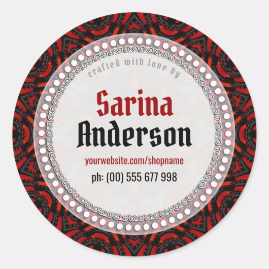 Motif Tribal Rouge Noir Fabriqué Par Des Stickers  (Devant)