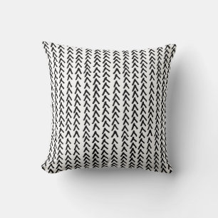 Motif tribal rustique noir Coussin personnalisé