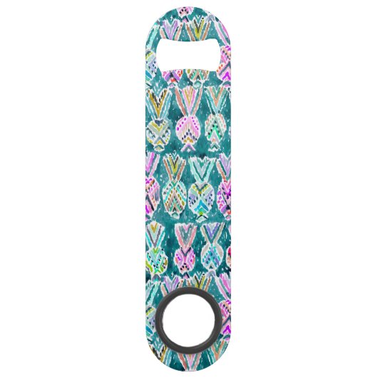 Motif tribal tropical d'ananas d'aquarelle (Dos)