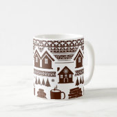 Motif tricot nordique Village & Tasse Classique (Devant droit)