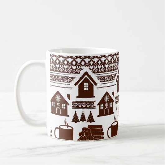 Motif tricot nordique Village & Tasse Classique (Gauche)