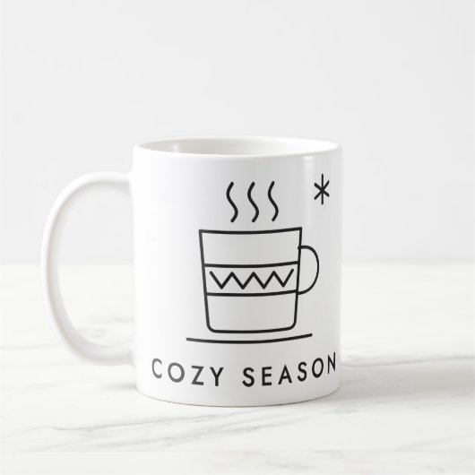 Motif tricot saison douillette Mug Linework (Gauche)