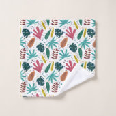 motif tropical avec feuilles colorés (Gant de toilette)