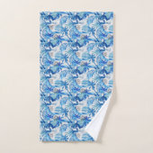 Motif tropical bleu lumineux d'aquarelle (Serviette à main)