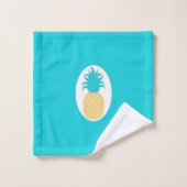 Motif tropical coloré de rayure d'ananas (Gant de toilette)