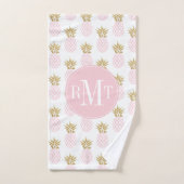 Motif tropical d'ananas d'or élégant de faux (Serviette à main)