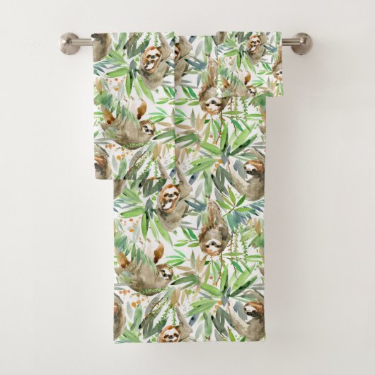 Motif tropical de paresse d'aquarelle (En situation)