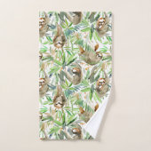 Motif tropical de paresse d'aquarelle (Serviette à main)