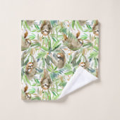 Motif tropical de paresse d'aquarelle (Gant de toilette)