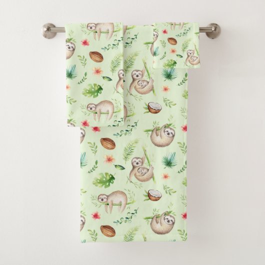 Motif tropical de paresse de noix de coco (En situation)