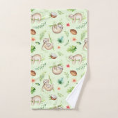 Motif tropical de paresse de noix de coco (Serviette à main)