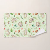 Motif tropical de paresse de noix de coco (Serviette à main)