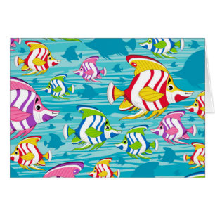 Motif tropical de poissons de bande dessinée