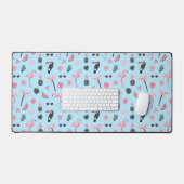 Motif tropical d'été rose et bleu (Clavier et souris)