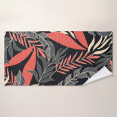 Motif tropical d'été transparent avec jaune vif (Serviette de bain)