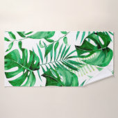Motif tropical feuille vert (Serviette de bain)
