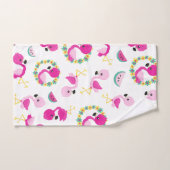 Motif tropical, Flamants roses, pastèques, Fleurs (Serviette à main)