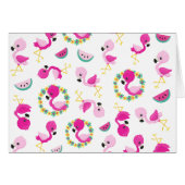 Motif tropical, Flamants roses, pastèques, Fleurs (Devant horizontal)
