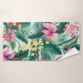 motif tropical fleuri sans coutures avec hibiscus (Serviette de bain)