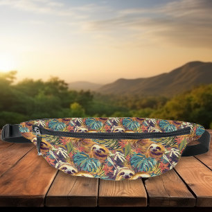 Motif Tropical Paresseux Rétro