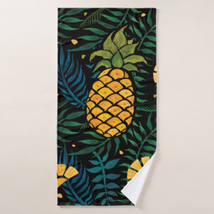 Motif tropical sans couture avec ananas et palmier