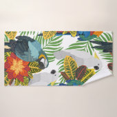 Motif tropical sans couture avec perroquets. (Serviette de bain)