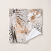 Motif tropicale grise, beige. (Gant de toilette)