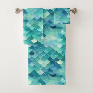 Motif turquoise Blue Mermaid Scale