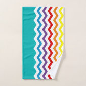 Motif turquoise de Chevron d'arc-en-ciel à la mode (Serviette à main)