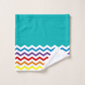 Motif turquoise de Chevron d'arc-en-ciel à la mode (Gant de toilette)