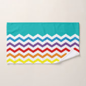 Motif turquoise de Chevron d'arc-en-ciel à la mode (Serviette à main)