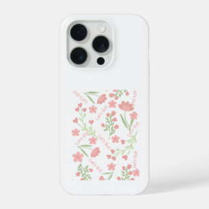 Motif typographique Let's Go floral rose esthétiqu