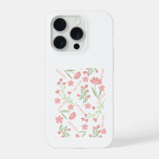 Motif typographique Let's Go floral rose esthétiqu