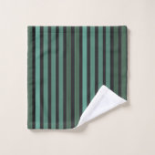 Motif uni rayé vert rétro (Gant de toilette)