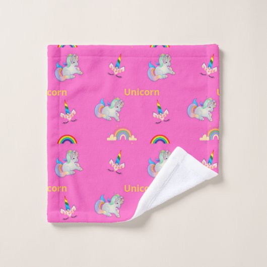 Motif Unicorne rose (Gant de toilette)
