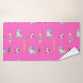 Motif Unicorne rose (Serviette de bain)